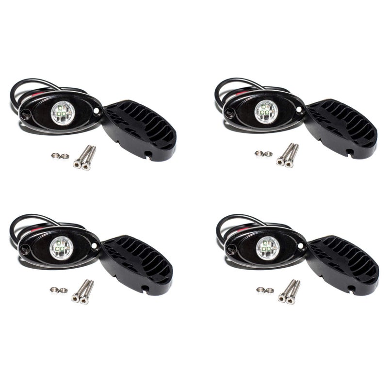 YONEDA 4 Pods Green Rock Lights 6000K Ultra Bright LED Neon Underglow Light IP68 Waterproof for Trucks SUV UTV ATV RZR Car Boats Pickup Motorcycle - Image 2